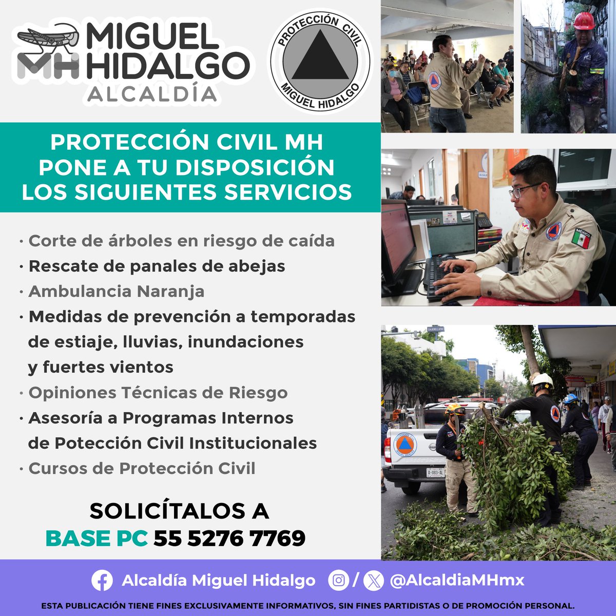 ¿Conoces todos los servicios que ofrece el equipo de @MHPrevencion para ti? Solicita cualquiera de ellos llamando a Base Fénix o a través de nuestro #MiércolesCiudadano. #PrevenciónMH⚠️