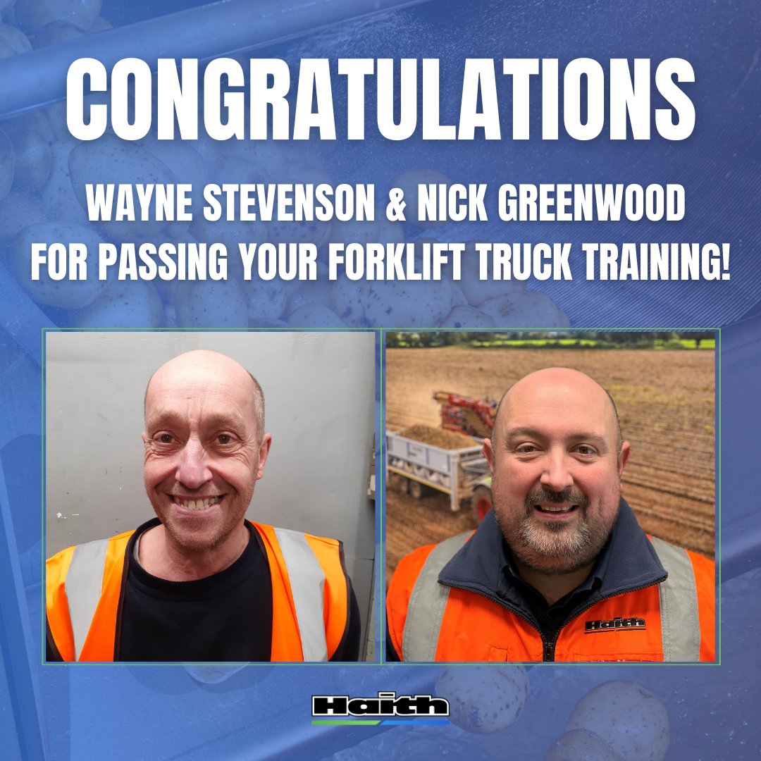 We would like to congratulate Wayne Stevenson and Nick Greenwood who have recently passed their Forklift Truck Training! 🎉 Nick has also passed the training required to drive a side loader!

Well done, guys! 👏

#TeamHaith #ForkliftTruck #ForkliftOperator #SideLoader
