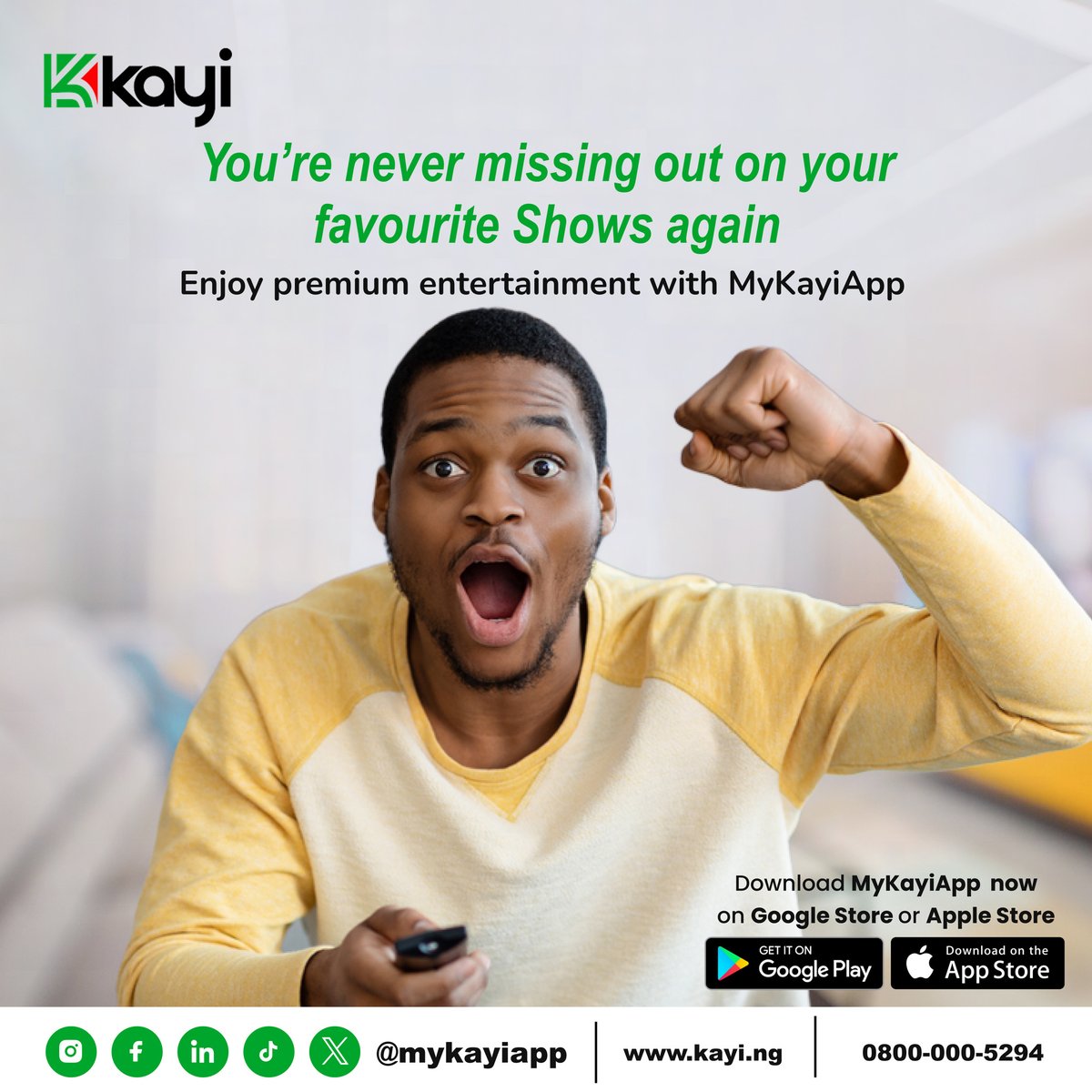 Say goodbye to missing out on your favorite shows! With Kayiapp, renewing your cable TV subscription is a breeze.Enjoy seamless entertainment without interruption.Stay tuned to the latest episodes and never miss a beat!
#Easyrenewal #CableTV 
#Mykayiapp
#Kayiway
#Digitalbanking