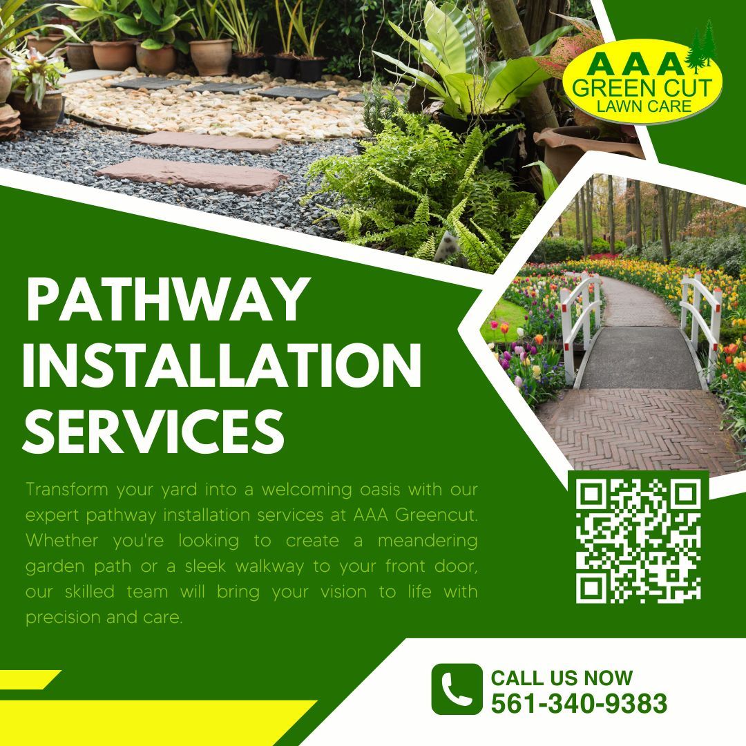 Upgrade Your Outdoor Space with Pathway Installation Services! 🌿🛤️ Transform your yard into a welcoming oasis with our expert pathway installation services at AAA Greencut. Contact us today to schedule your pathway installation service!
