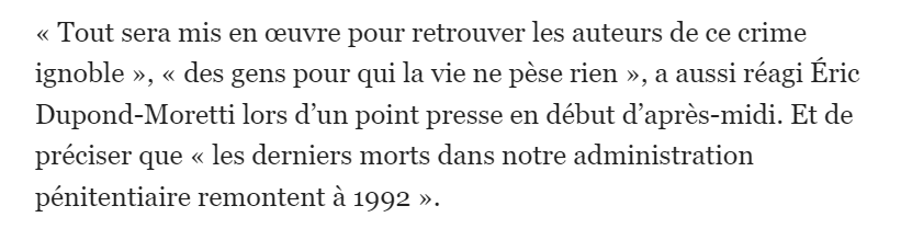 J_suisfrancais's tweet image. je me permets de rajouter cet élément : 
1992 ... oui pas de mort depuis 1992 et il faut que cela arrive sous la presidence #macron -  #laxiste #impunite ?