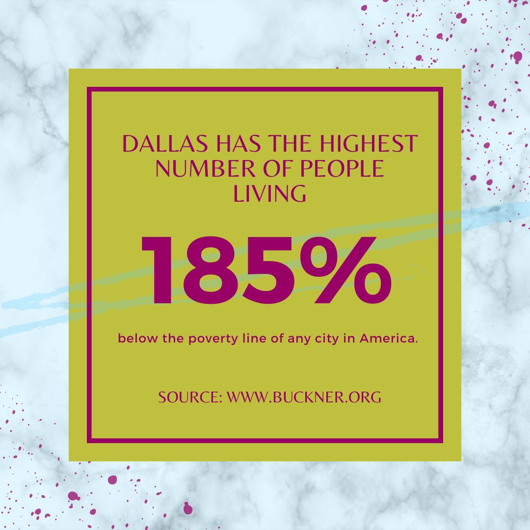 Dallas has the highest number of people living 185% below the poverty line of any city in America.

#empowerfamilies #endhomelessness #bethechange #fightpoverty #dallasdonations #dallastexas #dallaspoverty #povertylevels #povertyinourcommunity