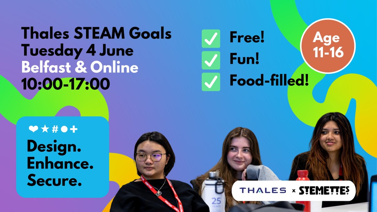 Teachers, your students can join us for a day of designing tech solutions & exploring future careers! 🤩 With industry mentors, fun projects & prizes, it's a day of learning & networking. 🎯 📆 4 Jun ⏱ 10:00 - 15:00 📍Hybrid Sign up: stemettes.org/events/design-…
