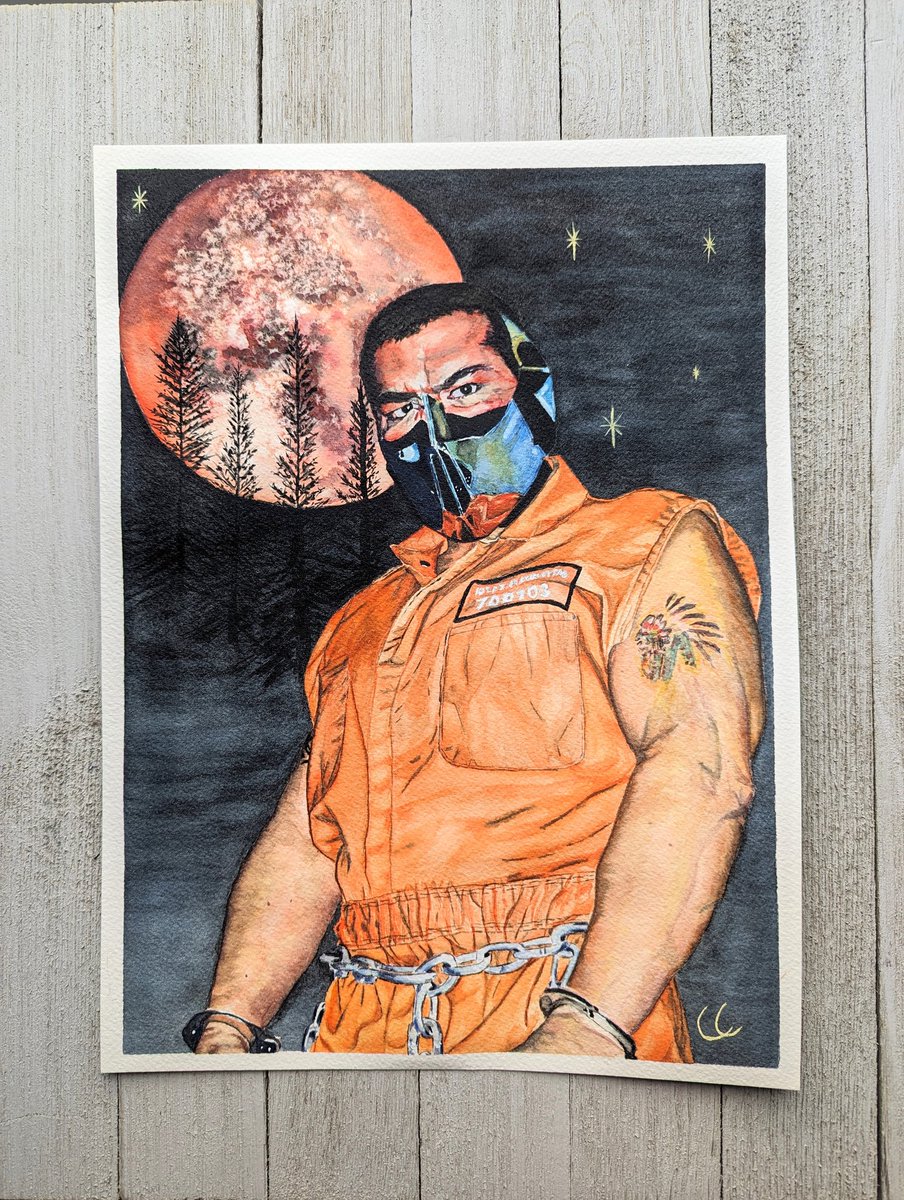 👮🏻‍♀️🚨🚓 Shackles is out! Stay put. Safest option would be to get your tickets for Vendetta on June 1st. Just saying 😉.
#carolinechretienart #watercolourpainting #watercolorartist #watercolorart #aquarelle #wrestlingportrait #wrestlingartist #wrestling #premiercanadianwrestling