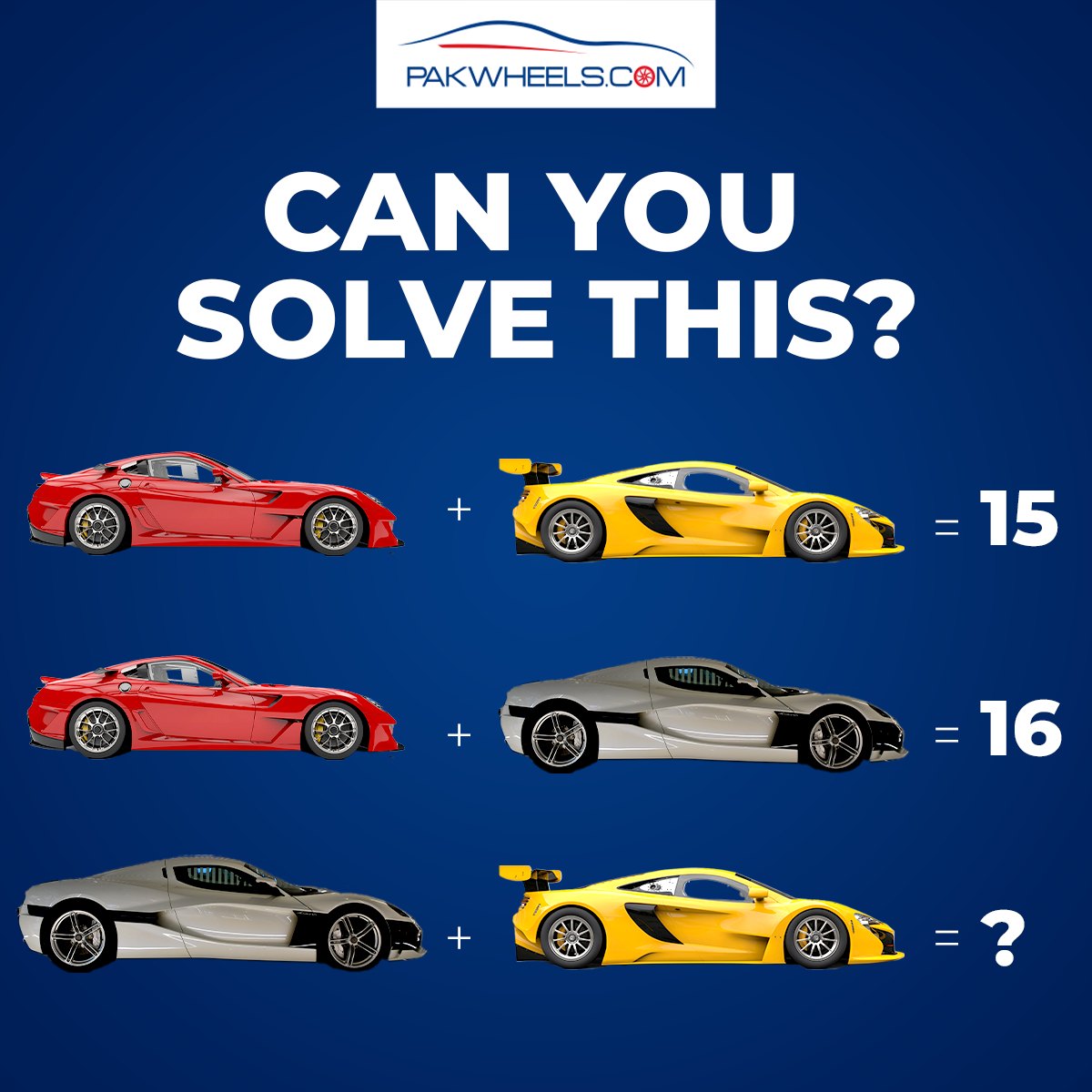 Solve this equation!🤔 Get a car in your budget: ow.ly/rbMJ50NIFP4 #PakWheels #Cars #Equation #pwbuy
