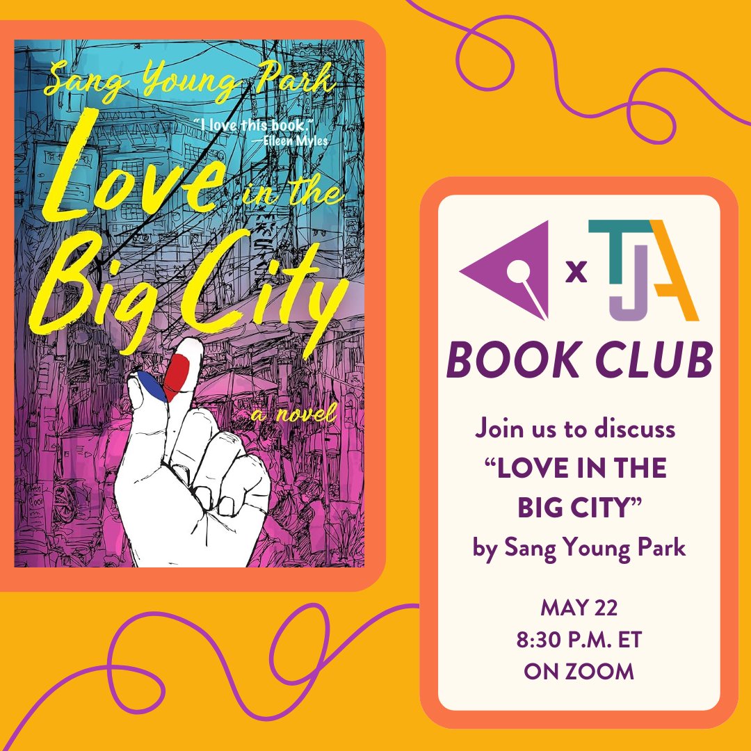 📅 RSVP now for next week's Book Club! We’ll be gathering on Zoom to discuss “Love in the Big City” by Sang Young Park. 📚 Join us next Wednesday, May 22 at 8:30! Register at the link in our bio.