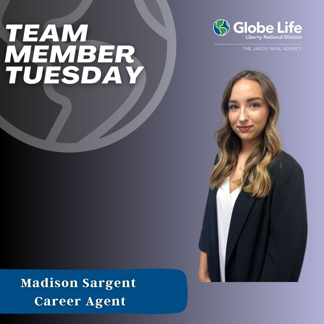 It's #TeamMemberTuesday! Meet Agent Madison Sargent! She passed the state exam this week! We are so proud of her! Keep up the excellent work!
#globelifelifestyle #libertynational #thejasonnealagency #MTXE