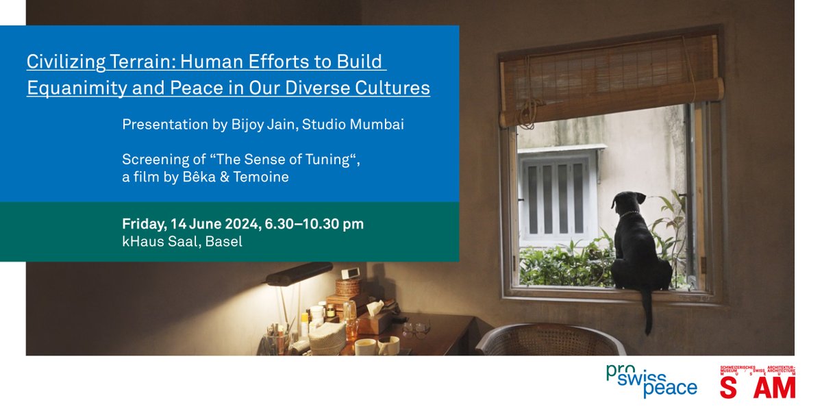 🏢🕊️Architecture and peace? Find out how these topics are connected at our evening with architect #BijoyJain of #StudioMumbai. 📅 14 June 🕚 18:30 📍 kHaus Saal (2nd floor) 🎟️ invtdu.to/_74zr8 Organized by pro #swisspeace in collaboration with @S_AM_Basel.