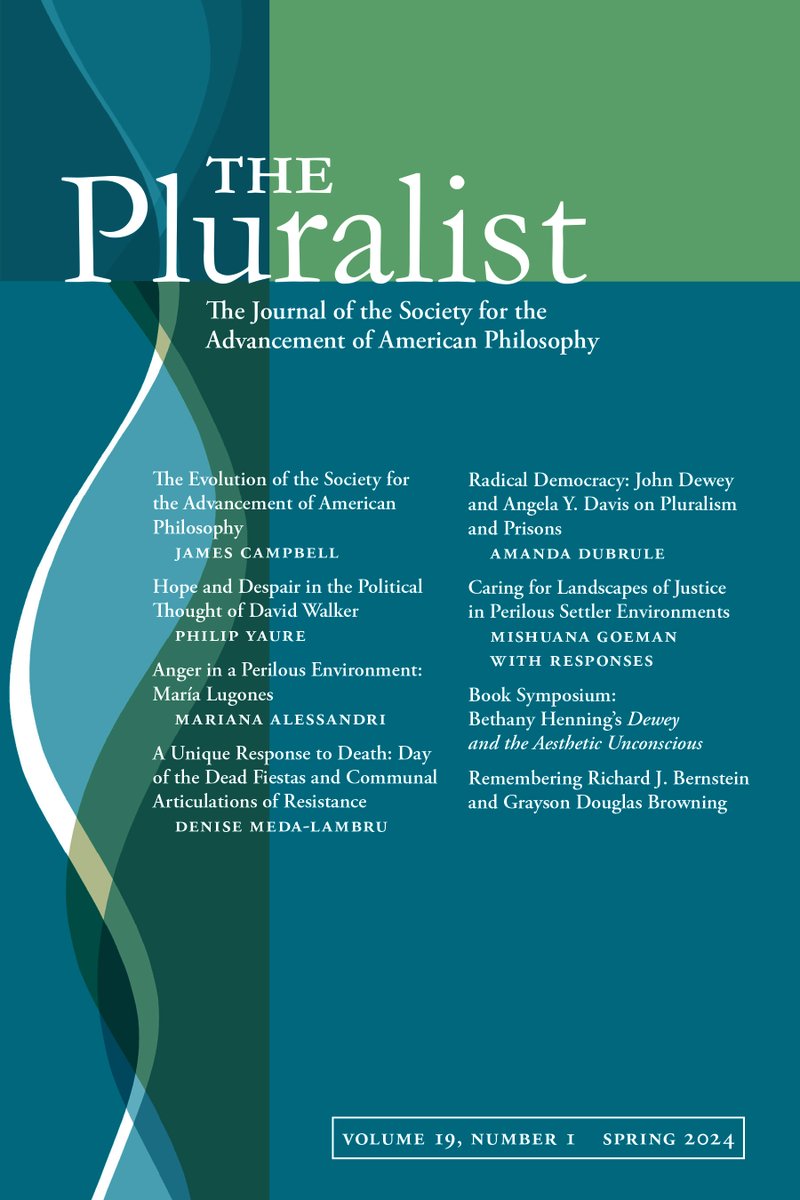 In The Pluralist 19.1, @Mishuana's (@UBIndigenous) paper centers on the anti-colonial aesthetics & care practices of various artists. Read her article and several responses, including one by @drtarver (@EmoryOxford), now on @ProjectMUSE cc: @SAAPhilosophy muse.jhu.edu/pub/34/article…