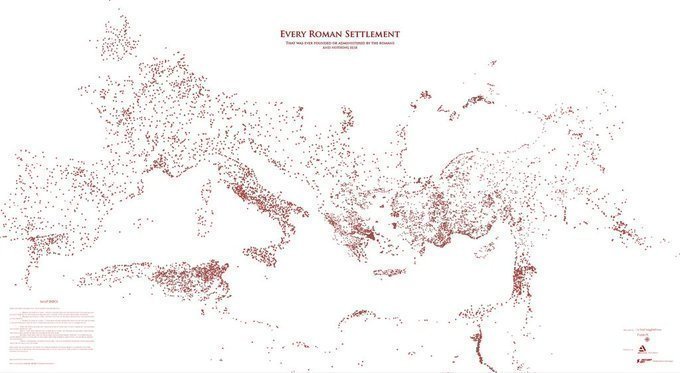 @OptimoPrincipi The map hereafter shows every Roman settlement that has existed. As you can see, Algeria was one of the most crowded areas with Roman settlements. Present-day Algeria contributed to the Numidian, Punic, Roman, and Byzantine civilizations Source: DARMC Project, Harvard University