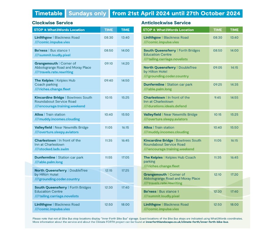 The Inner Forth Bike Bus is now operational every Sunday until 27th October! 🚲 Running every Sunday and free to all passengers, the bus is aimed at cyclists and those travelling with a bike but walkers are also welcome 🚌 Find out more 👉 bit.ly/4dyBfFj @innerforth