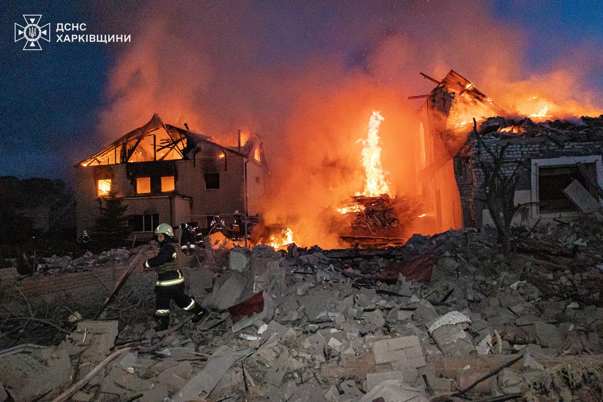 Kharkiv under constant russian shelling is our pain and our challenge. We must stop this nightmare. For that, we need all the political promises to become the weapons in the hands of our soldiers. Photos: @SESU_UA, Getty Images, REUTERS