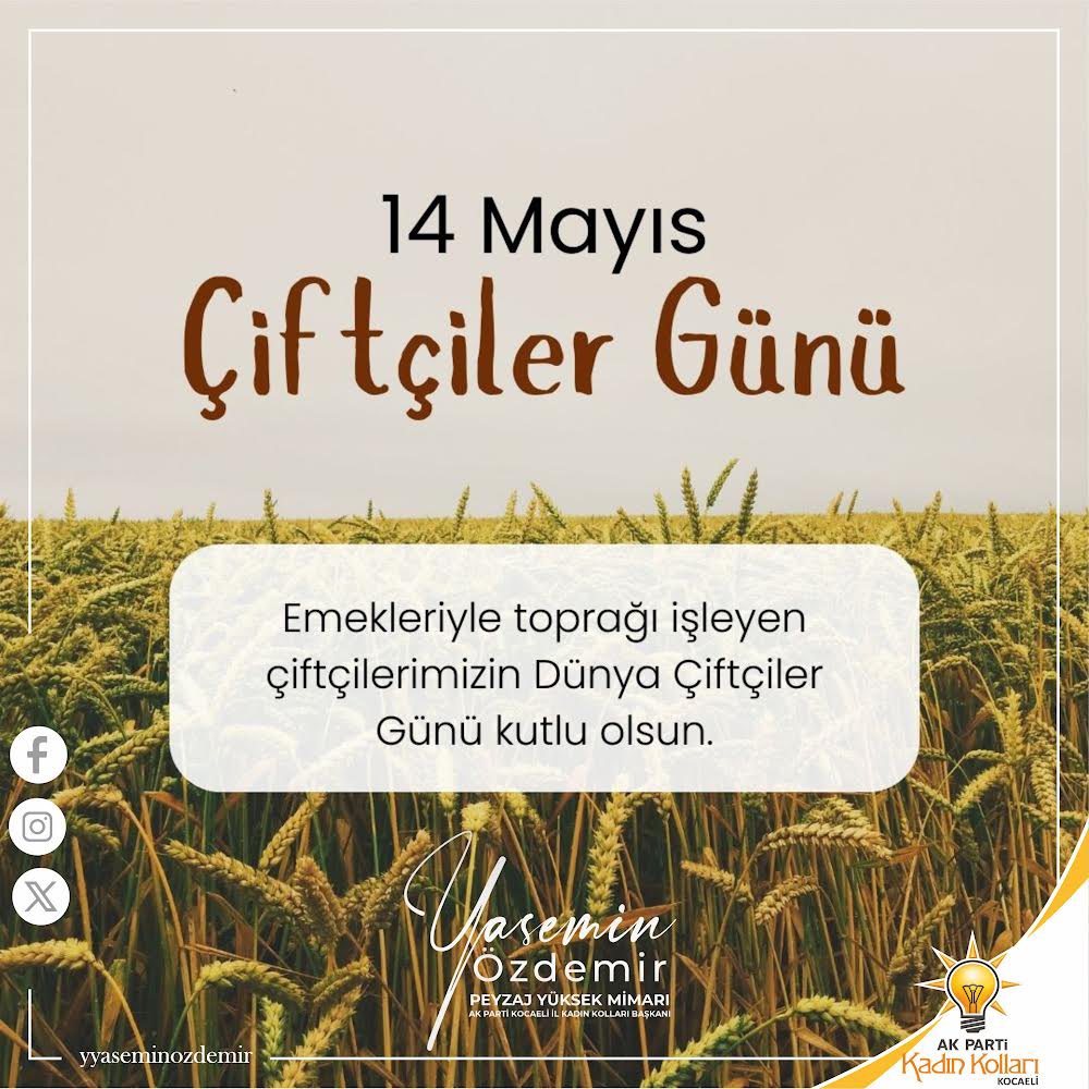 Emekleriyle toprağı işleyen çiftçilerimizin 14 Mayıs #DünyaÇiftçilerGünü kutlu olsun.🧑‍🌾👩‍🌾👨‍🌾🚜