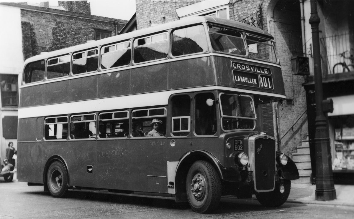 The #TuesdayThrowback from the History Hub is this lovely shot from the 1950s of a Bristol KSW. Reg. No. OFM 602 taken before 1958. The double deck bus was on Lower Bridge Street, #Chester.