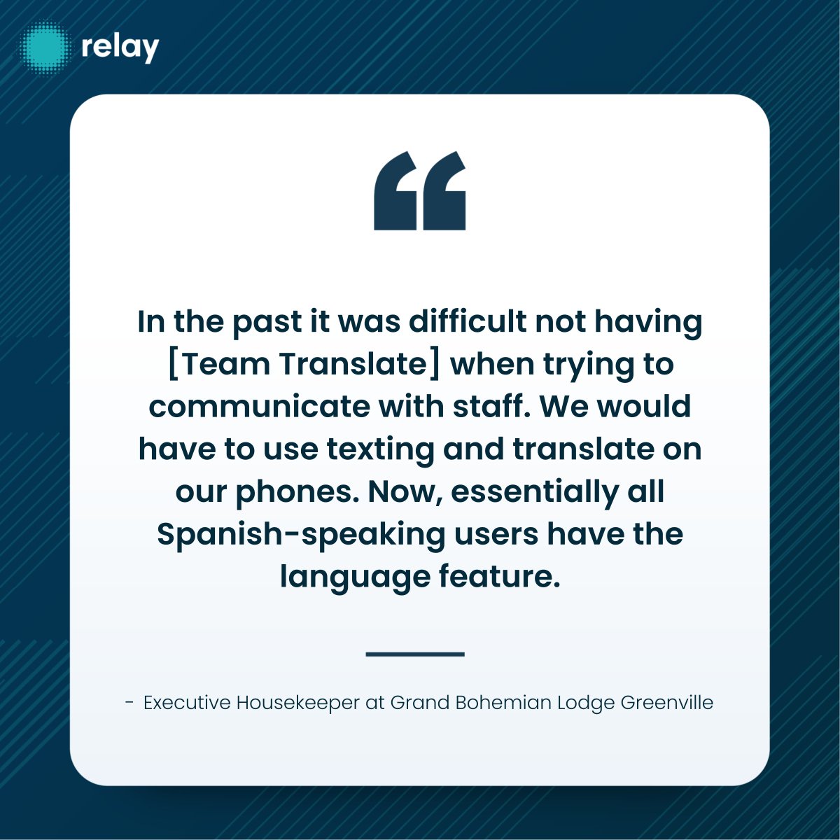 Relay_Pro's tweet image. Team Translate is breaking down language barriers for our customers. 👏 

Find out why Team Translate might be the right fit for your team: zurl.co/2cjD 

#LanguageBarriers #TeamTranslate #RelayPro #MoreThanARadio