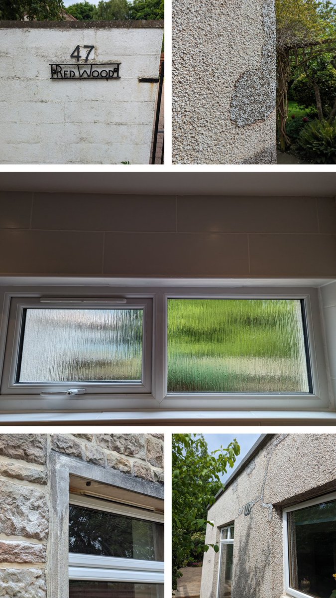 📍charteris road ,Longniddry.
Hairline harling cracks opened up ,cracks filled with epoxy mortar and re harled.
Epoxy mortar repair to front window .
Loose tiles put back on in bathroom & put new numbers up at the front of the property.