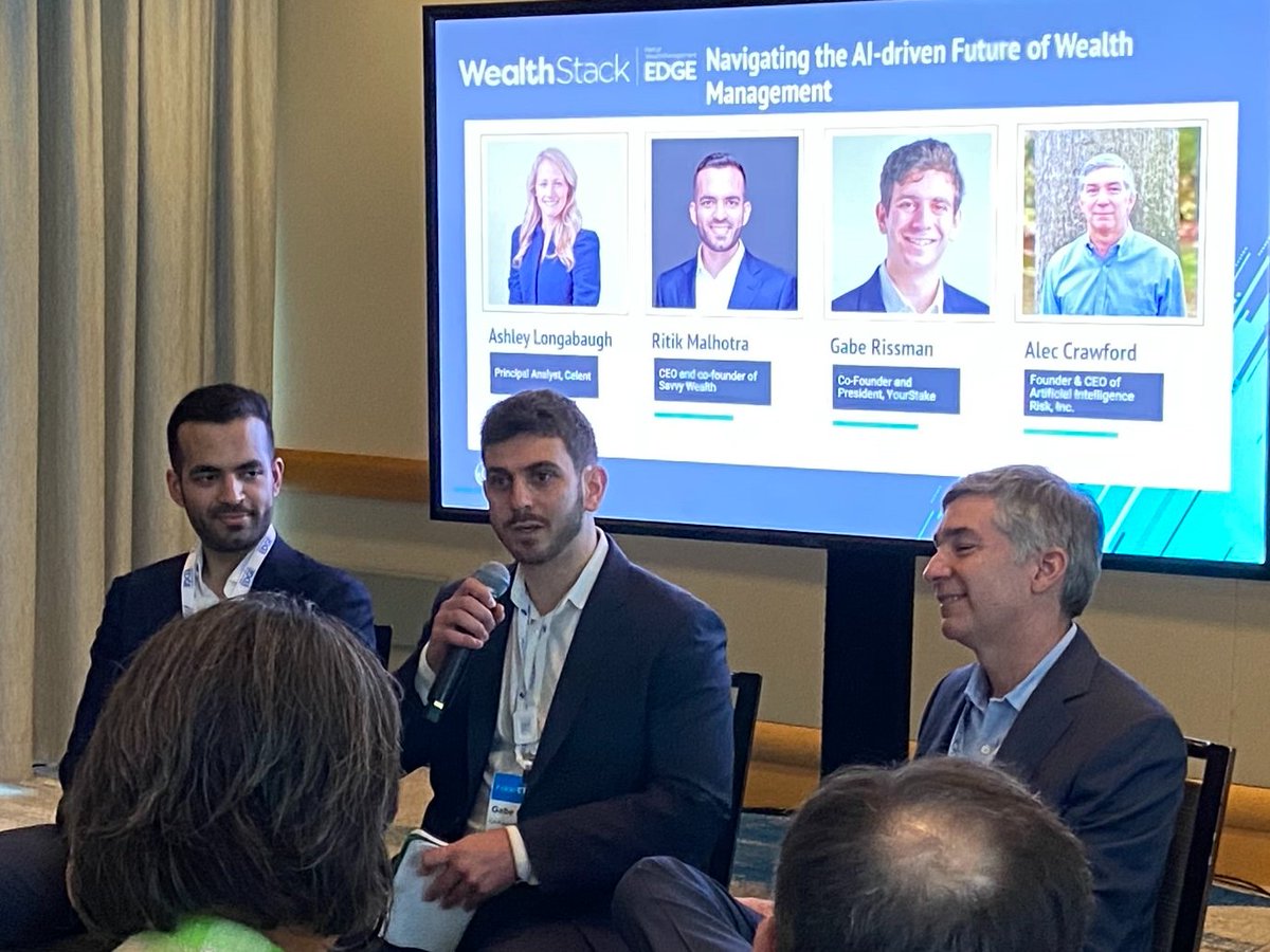 Your_Stake's tweet photo. How do you plan on navigating the AI-driven future of wealth management?

Yesterday our co-founder @gaberissman  was on a panel at @wealth_mgmt #EDGE discussing how Advisors can use the power of AI to enhance their workflows so they can focus on their clients. https://t.co/ILSOQlyqz5