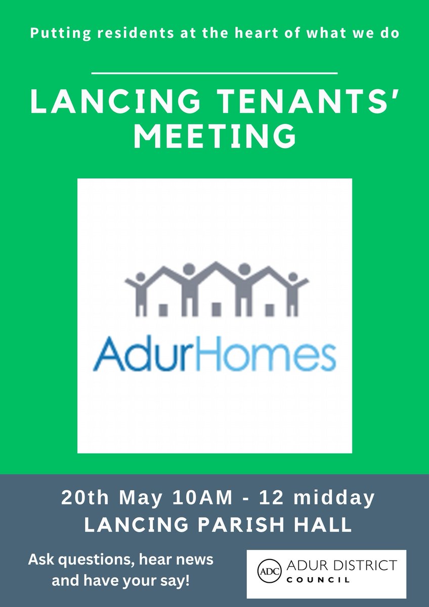 We’re at Lancing Parish Hall this morning to answer any questions our Adur Homes tenants have.