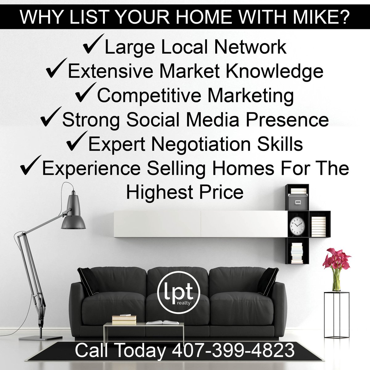 Why list your home with me?
Call or text me at 407-399-4823 and let's chat!

#LPTRealty #LPTRealtyProud #Orlandorealestate #Apopkarealestate #RealEstate #Realtor