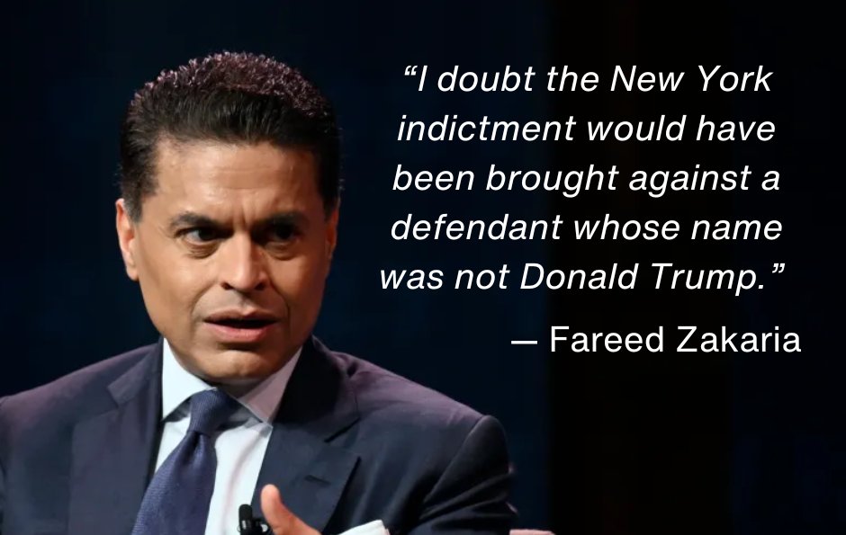 Do you agree with @FareedZakaria that the NY #indictment would not have been brought against a defendant not named Donald #Trump? VOTE NOW ➡️ loom.ly/6Y9cBds