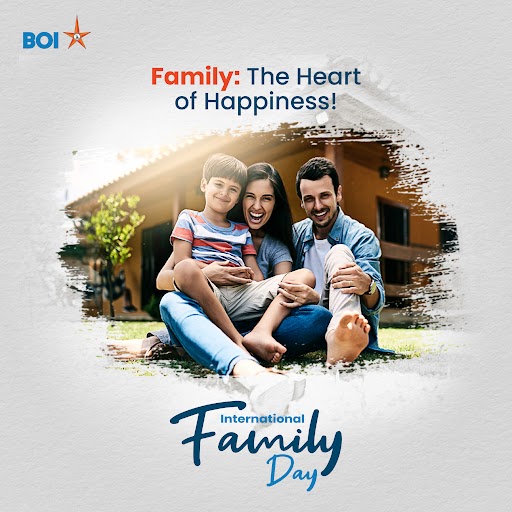 Family is always in our hearts, near or far. Happy International Day of Families from Bank of India. Let's spread love, kindness, and unity. #BankofIndia #InternationalDayofFamilies