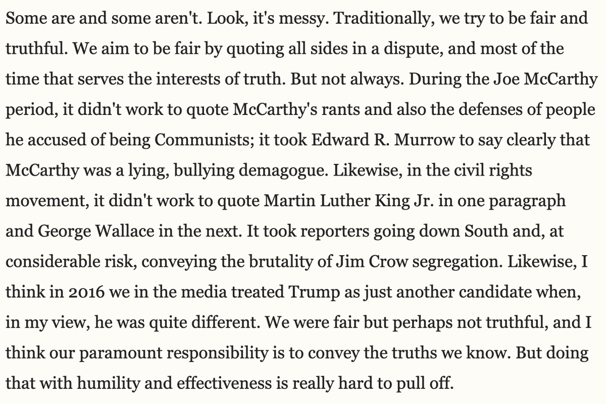 jayrosen_nyu's tweet image. "We were fair but perhaps not truthful." 

In his new book, a memoir of his career, Times columnist @NickKristof writes, "We shouldn't be neutral about upholding democracy." So @oliverdarcy asks him if his colleagues in the press are as clear about this.  view.newsletters.cnn.com/messages/17156…