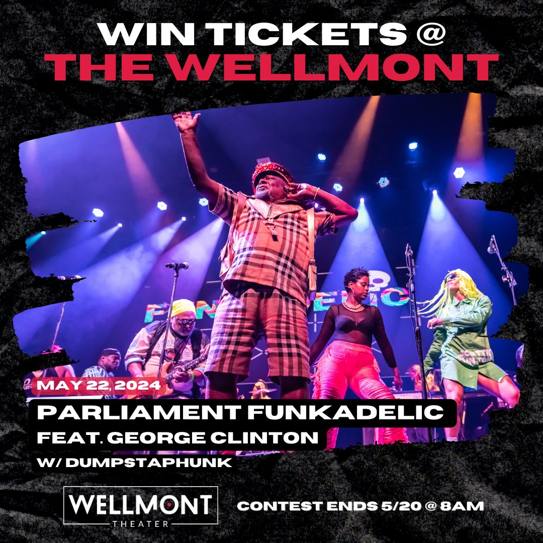 Enter to win a pair of tickets to see Parliament Funkadelic feat. George Clinton in Montclair, NJ on May 22, 2024! 
Contest ends 5/20 @ 8AM ET.
➡️ Enter here: gleam.io/qnxYx/parliame…  ⬅️

#thewellmont #wellmonttheater #montclairnj #livemusic #ticketgiveaway #ticketcontest