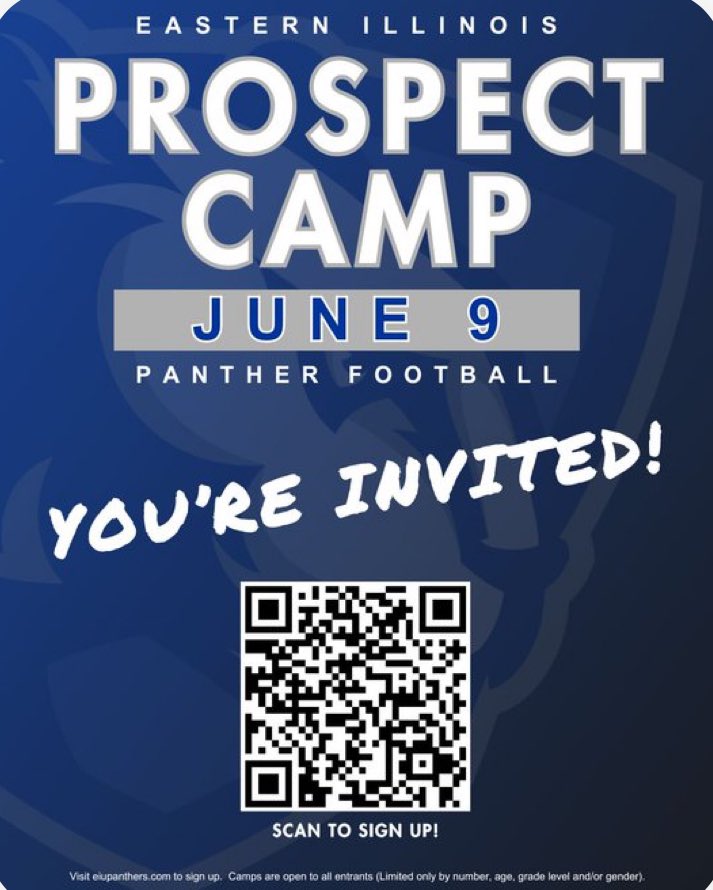 Thank you @CoachCGatton and @EIUFootball for the camp invite. See you June 9th💪🏈! @AllenTrieu @EDGYTIM @CoachMac44 @CoachChris_Roll @SFHSFBWheaton @LemmingReport @HSFBscout