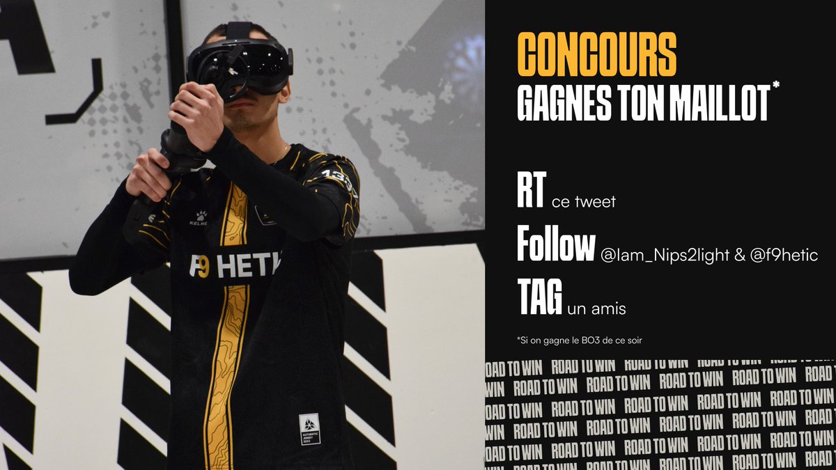 Nips2light (@iam_nips2light) on Twitter photo CONCOURS DE FOU !
Tente de gagner un maillot F9 🤯
Pour participer :
RT + Follow @F9HETIC et <a href="/Iam_Nips2light/">Nips2light</a>
TAG un amis 🏷️
TAS le 15 Mai
*si on gagne le BO3 de ce soir CONCOURS DE FOU !
Tente de gagner un maillot F9 🤯
Pour participer :
RT + Follow @F9HETIC et <a href="/Iam_Nips2light/">Nips2light</a>
TAG un amis 🏷️
TAS le 15 Mai
*si on gagne le BO3 de ce soir