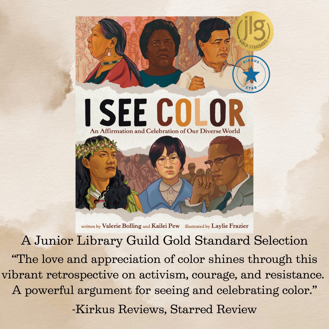 THREE WEEKS FROM TODAY #ISeeColor will be released. @KaileiPew and I are grateful and honored that our book is a @JrLibraryGuild Gold Standard Selection and received a ⭐ from @KirkusReviews ! @ukelaylie @HarperChildrens @jmcgowanbks @EmilyKaitlinnn @KidlitInColor @Soaring20sPB