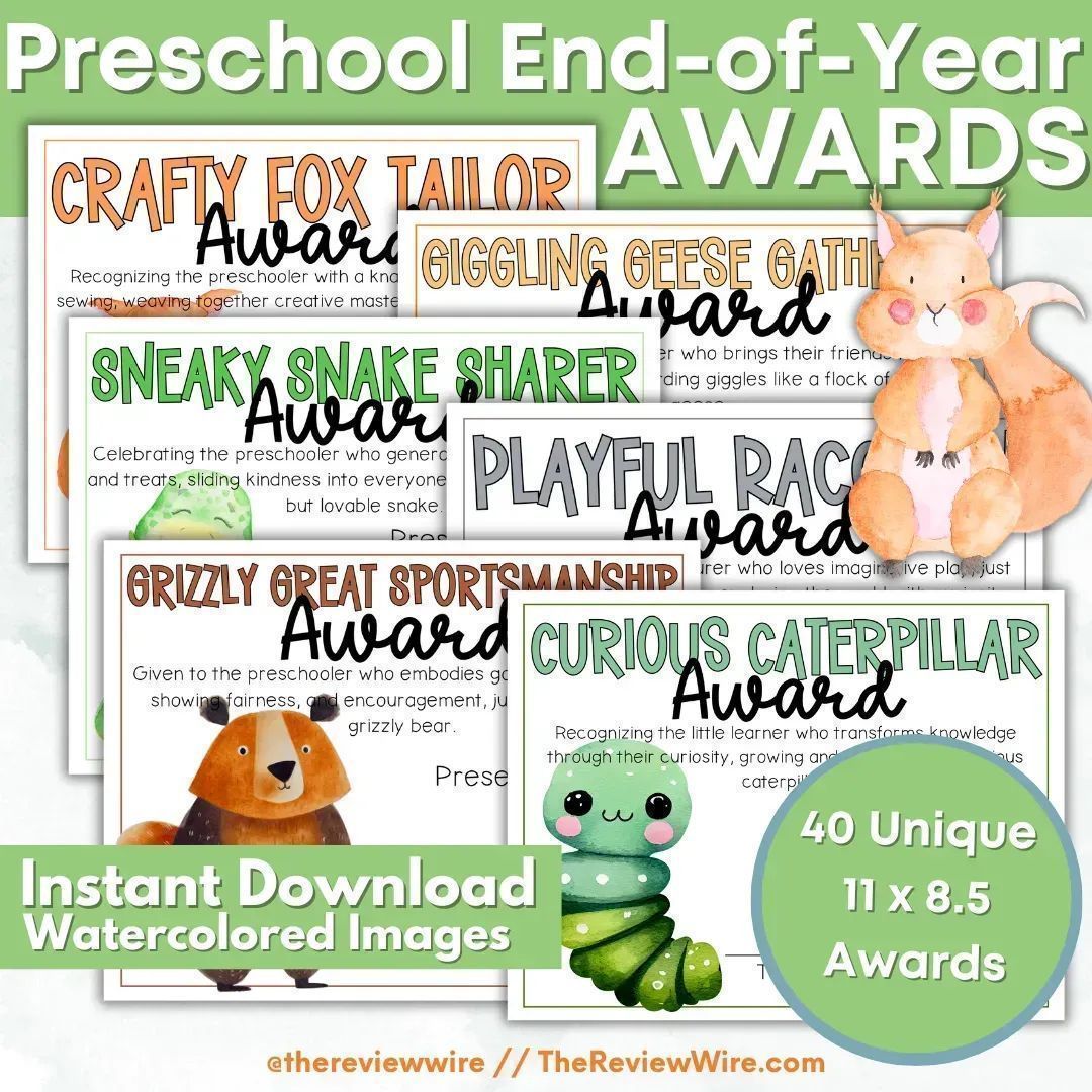 Printable Watercolor Forest Friends Preschool End of Year Awards 🦔thereviewwire.com/product/waterc…

#endofyear #tpt #preschool #printables #teacherspayteachers