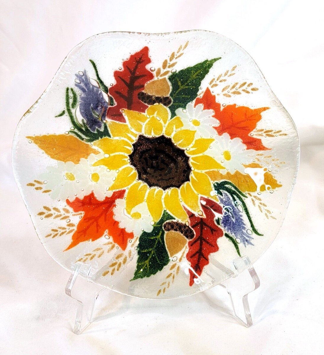 Unmissable! Check out this Peggy Karr Fused Glass Flowers Fall Leaves Sunflower 8.5” Bowl signed 2002 MIB only at $18.99. 
ebay.com/itm/Peggy-Karr…
#EBAYDEALS #EBAYFINDS