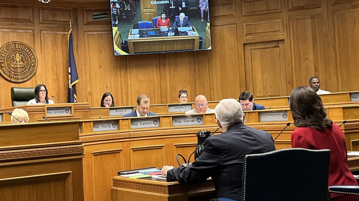 Commissioner @KimHunterReed and Regents Vice Chair T. Jay Seale III testify during House Education Committee hearings as they share how higher education is working together to improve student outcomes and prepare them for the workforce. #LaProspers #lalege #lagov