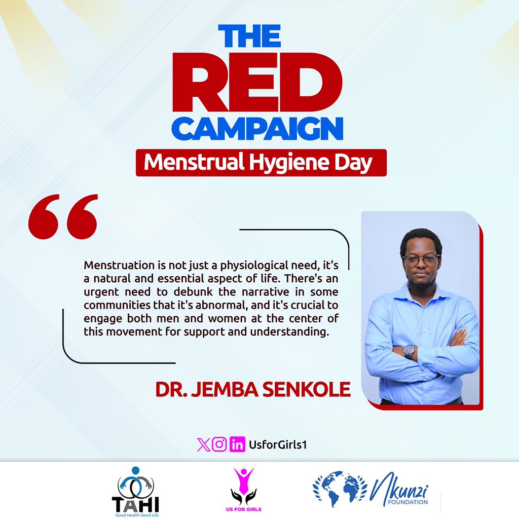 Menstruation is not just a physiological need, it's a natural and essential aspect of life. There's an urgent need to debunk the narrative in some communities that it's abnormal, and it's crucial to engage both men and women. #RedCampaign #menstruationmatters