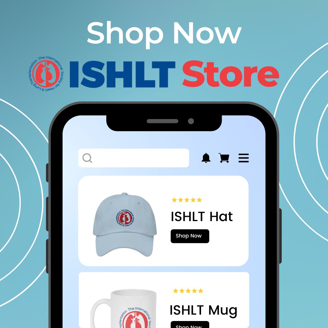 Shop now at the online ISHLT Store to get all your ISHLT merchandise! Visit 🔗 ishlt.shop to check out the featured products. 👕