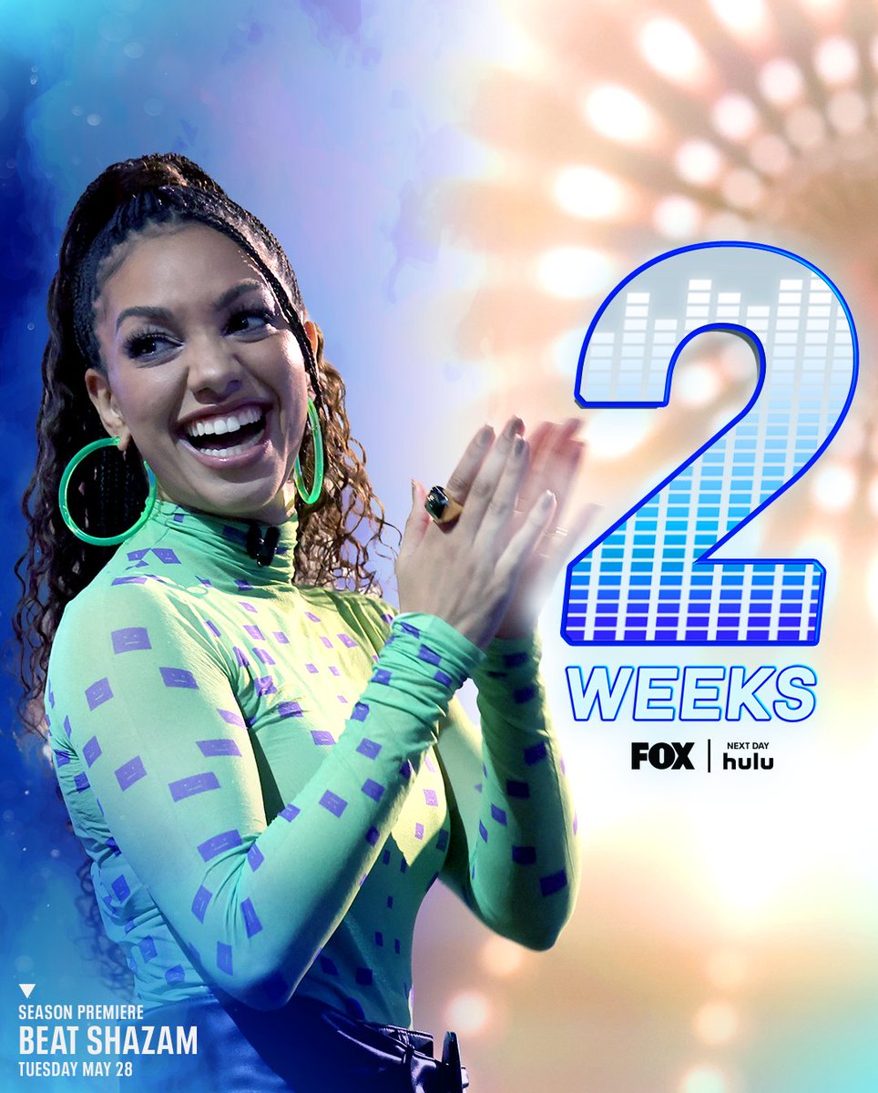 Reality Club FOX (@realityclubfox) on Twitter photo It's time to put your music knowledge to the test! 🎶 #BeatShazam is BACK in 2️⃣ weeks with <a href="/iamjamiefoxx/">Jamie Foxx</a> and <a href="/corinnefoxx/">Corinne Foxx</a>, only on <a href="/FOXTV/">FOX</a> & streaming next day on <a href="/hulu/">Hulu</a>. It's time to put your music knowledge to the test! 🎶 #BeatShazam is BACK in 2️⃣ weeks with <a href="/iamjamiefoxx/">Jamie Foxx</a> and <a href="/corinnefoxx/">Corinne Foxx</a>, only on <a href="/FOXTV/">FOX</a> & streaming next day on <a href="/hulu/">Hulu</a>.