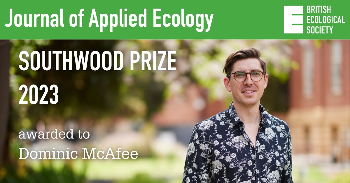 Congratulations to Dominic McAfee, on winning the Southwood Prize 2023 for ‘‘Soundscape enrichment enhances recruitment and habitat building on new oyster reef restorations.” @JAppliedEcology @BritishEcolSoc #Ecology Read now 🔗 ow.ly/Z29g50RzgXt