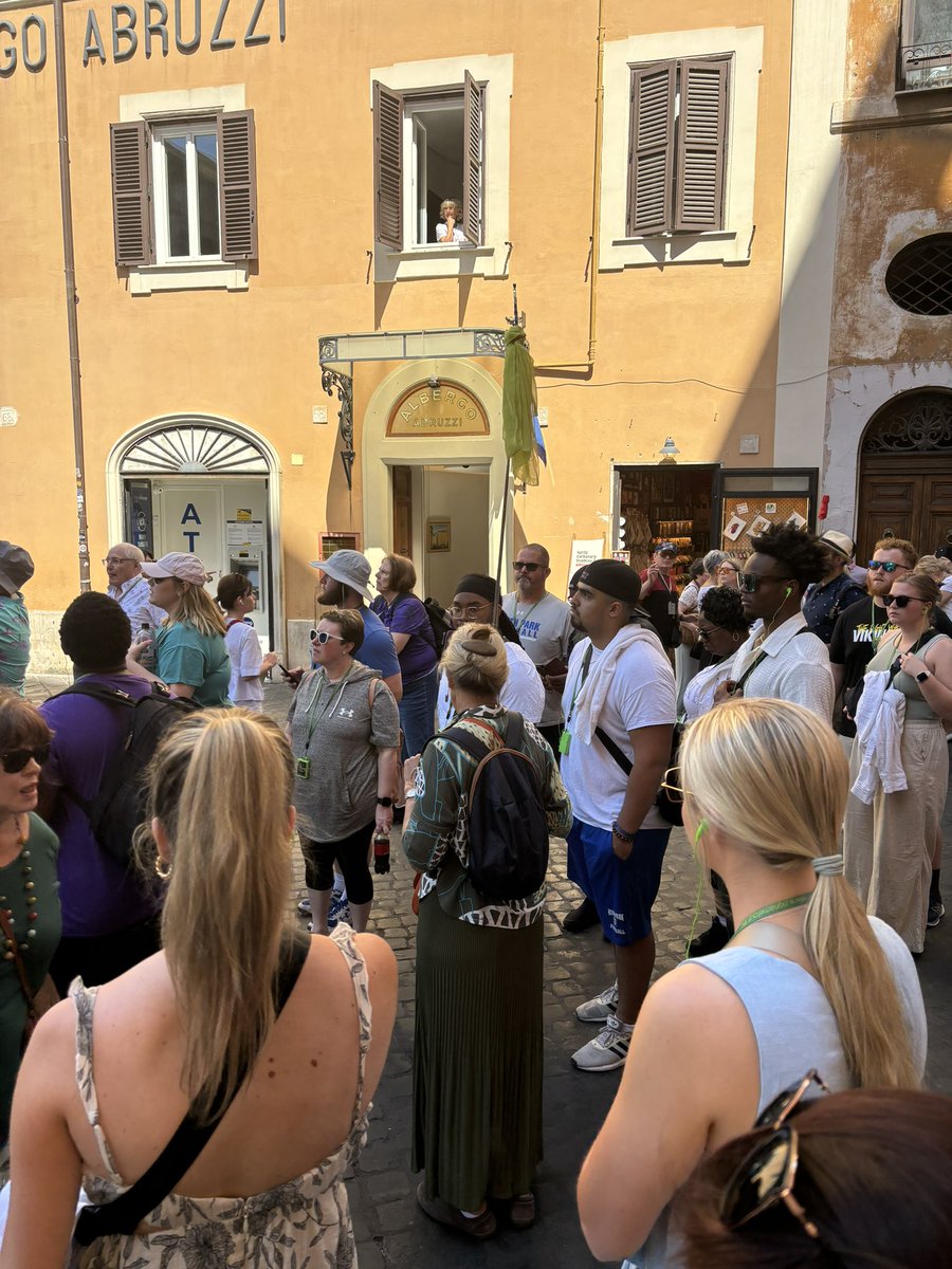 AmFootballWorld's tweet photo. The North Park University Vikings have arrived in Italy beginning their week-plus of adventure in Rome viewing the classic landmarks including the Roman Coliseum - and demonstrating the ability to be 'fast and smart learners' jumping into gelato morning #1 @NPUFootball https://t.co/GHkhrEQmJY