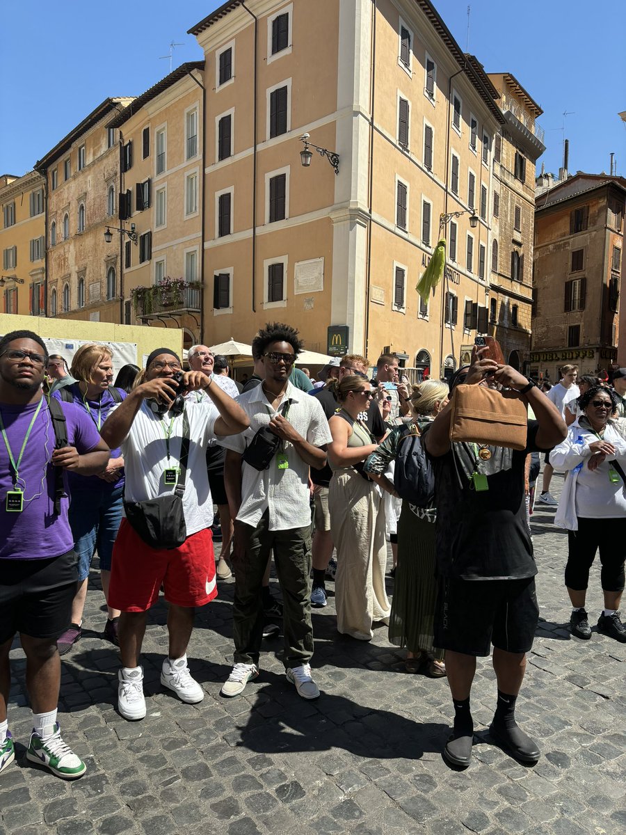 The North Park University Vikings have arrived in Italy beginning their week-plus of adventure in Rome viewing the classic landmarks including the Roman Coliseum - and demonstrating the ability to be 'fast and smart learners' jumping into gelato morning #1 @NPUFootball