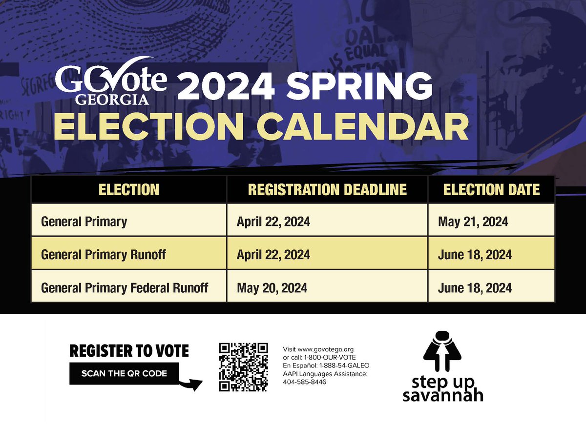 StepUpSavannah's tweet photo. 1 Week Away!!
Make your plan and STEP UP for the Primary Election. EVERY State Legislative seat will be on the ballot. Vote. Your Power Georgia. #Democracy starts with you. #GetVoteReady #gapol #May2024Primary #PrimaryElection #VoteYourPower #StepUpTogether #GOTV https://t.co/MfcHdheyZM