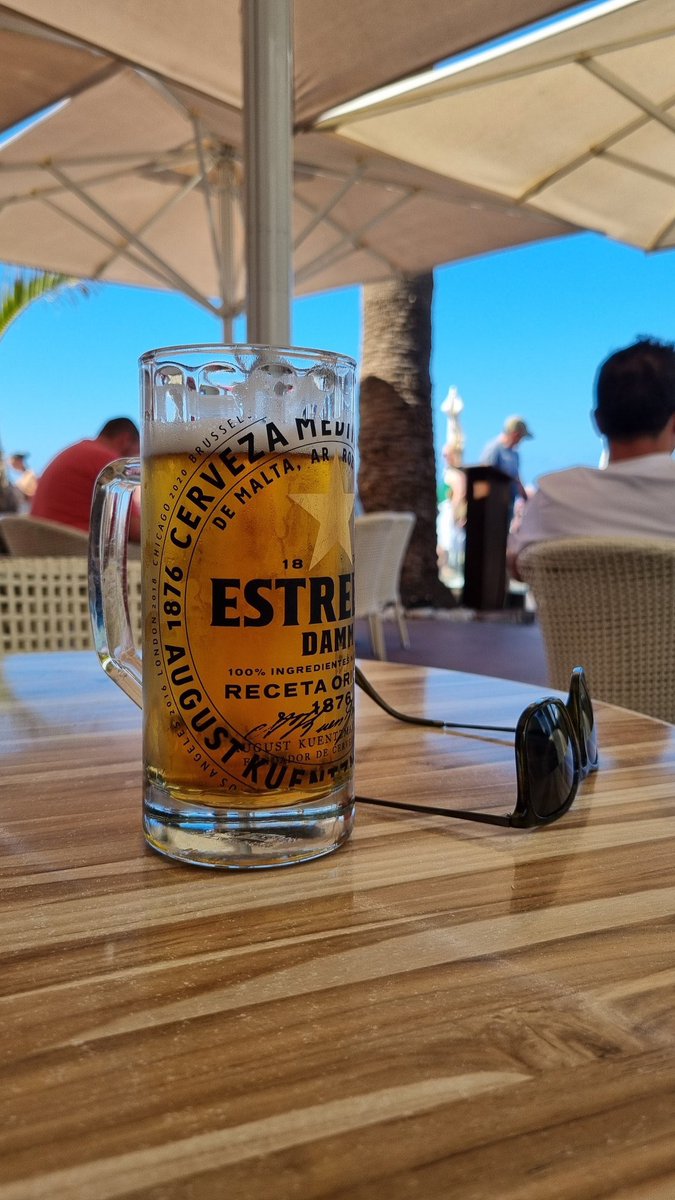 Pint of Estrella, €2.25. Costa Adeja, Tenerife 👏