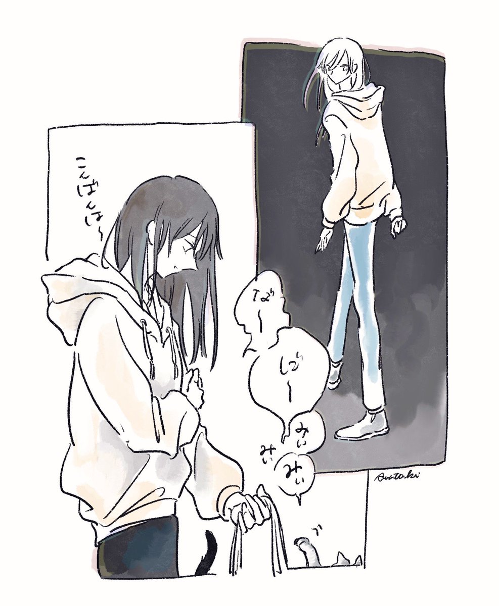 ラクガキ  猫に辿り着く夜道 