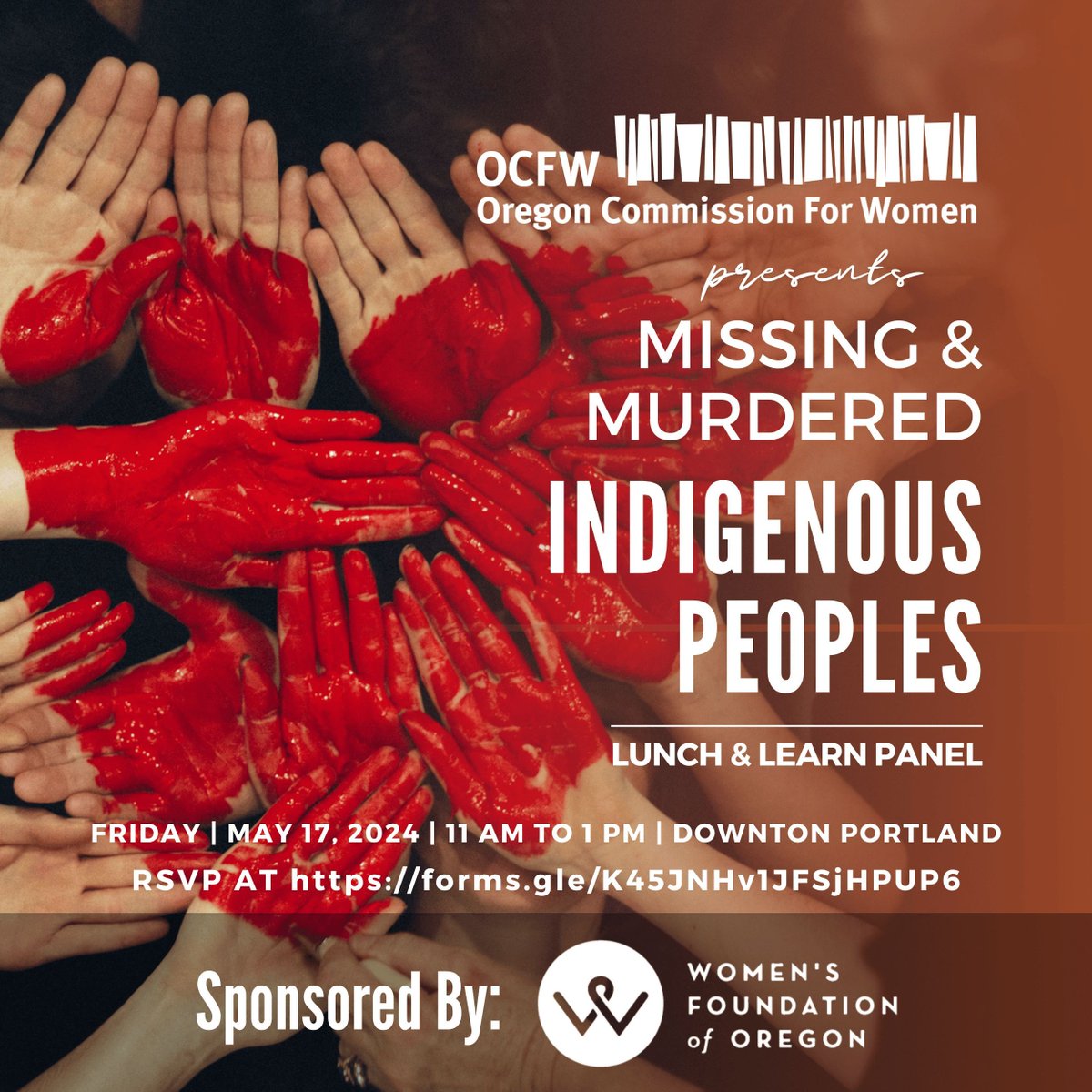 OAC_OCFW's tweet photo. Are you registered for the Missing and Murdered Indigenous People Lunch &amp; Learn Panel Discussion happening THIS FRIDAY?

There are just a few more spots left, RSVP right now at https://t.co/UNKvy0szpZ 

#MMIP #DVAwareness #OCFW https://t.co/7lU4bw7ZIJ