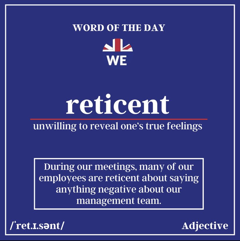 Today’s #WordOfTheDay is ‘reticent’.