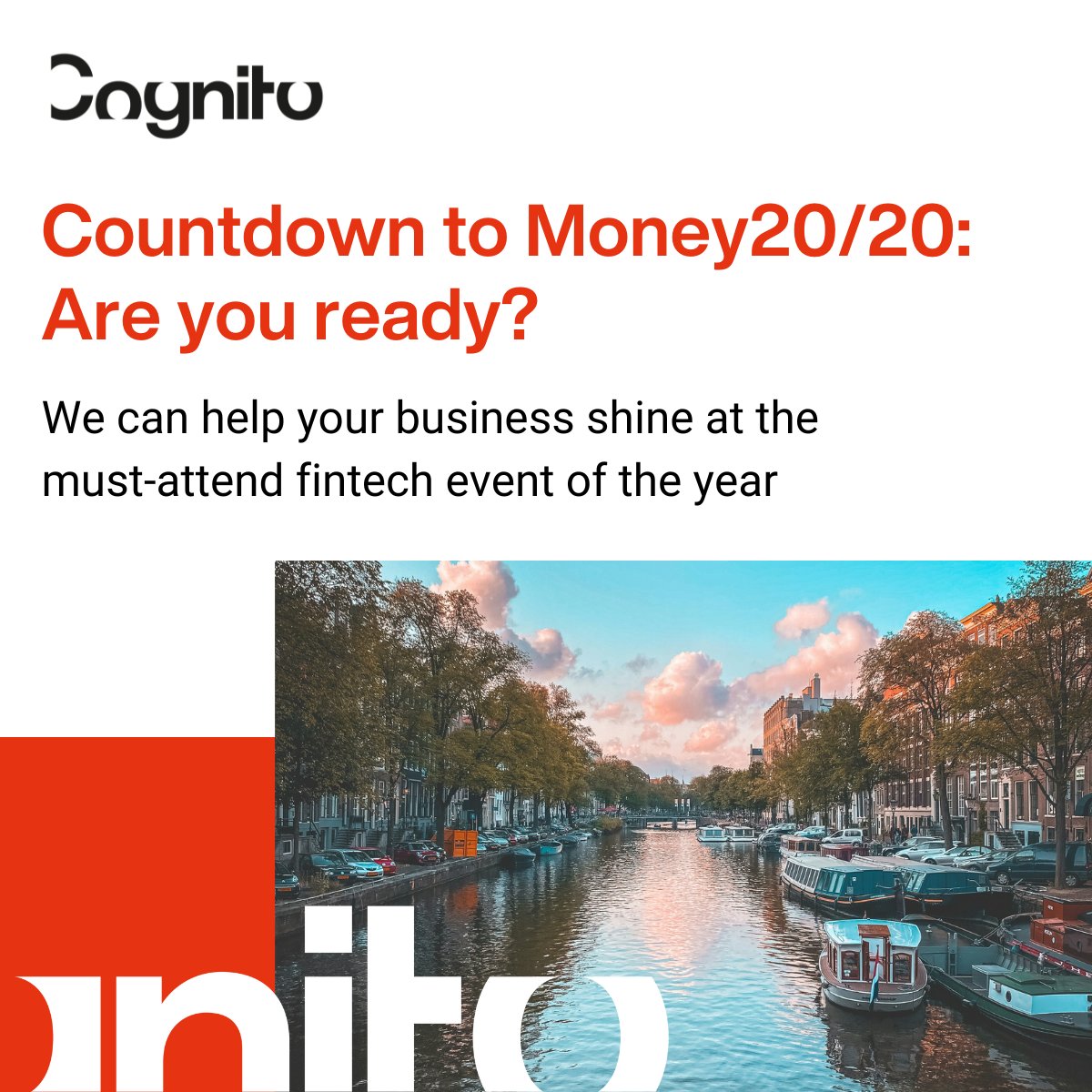 Countdown to @Money2020 Europe! Is your business prepped for this must-attend #fintech event? We have a stellar track record at #Money2020, helping clients maximize #exposure. Looking for support? Contact Paul.bowhay@cognitomedia.com or visit our website: bit.ly/4apZvqa