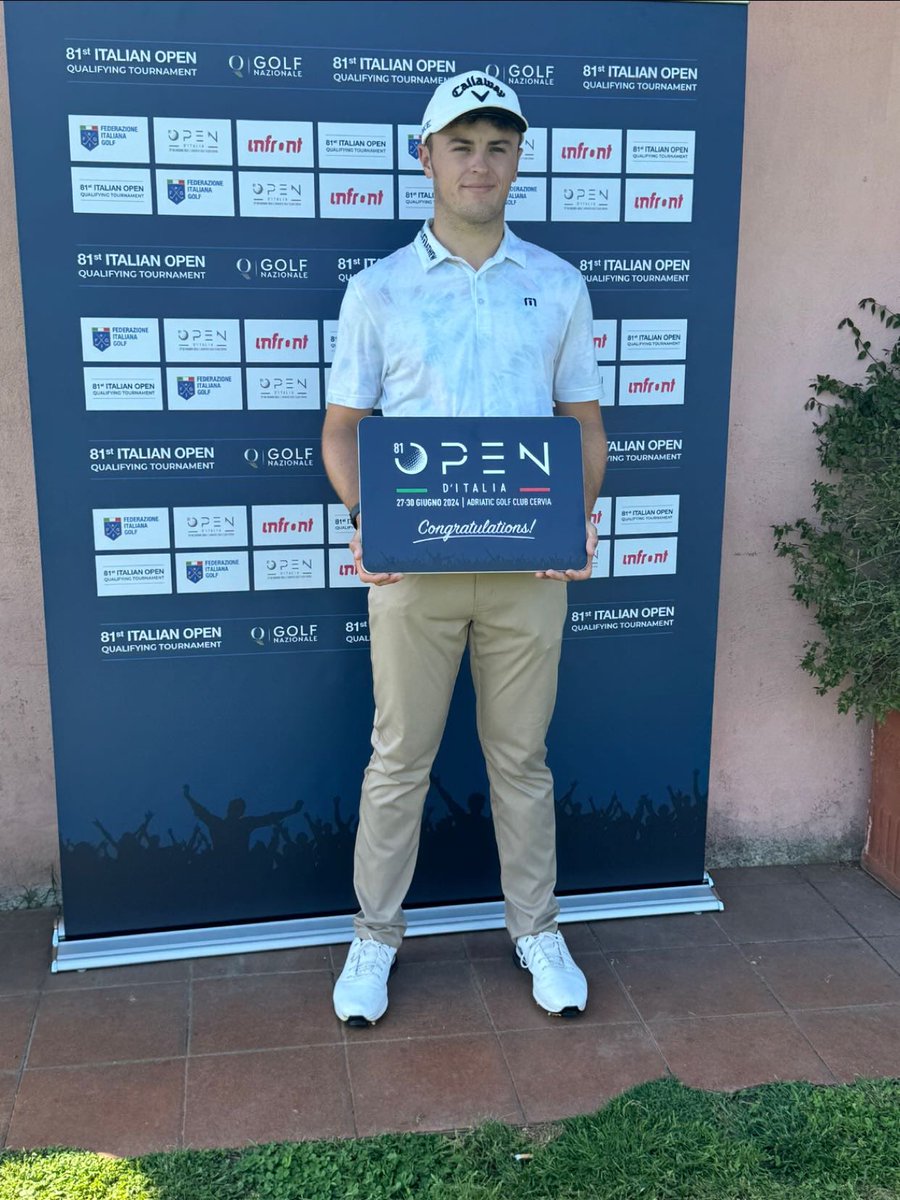 Very happy to shoot 67 to win and qualify for the Italian open on the 27th of June . Thank you to the Italian golf federation and @Golf_Nazionale for the opportunity 🇮🇹 ⛳️