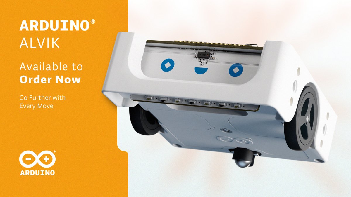 arduino's tweet photo. We're finally ready to bring you Alvik, our game-changing robotics and programming platform! 🤖

Designed to be super easy and fun for beginners and also a versatile tool for advanced users to push their boundaries.

Order yours today! https://t.co/nUkme1myDM https://t.co/1DflH6x3tt