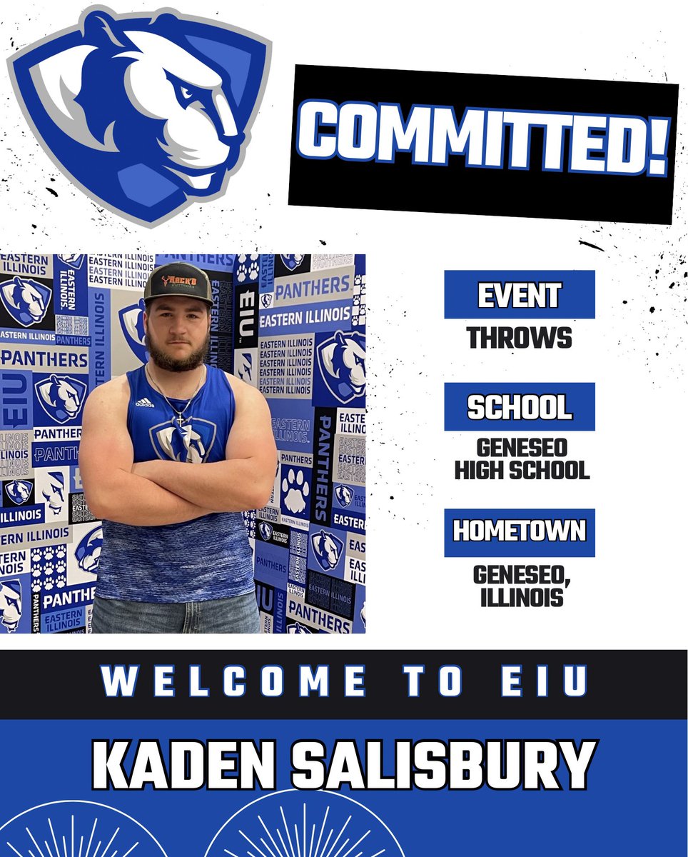 🚨SIGNED🚨EIU Track and Field is excited to add Kaden Salisbury to our team! Kaden is from Geneseo, IL and specializes in throws! Welcome to EIU! #EIUTF | #BleedBlue | #Family