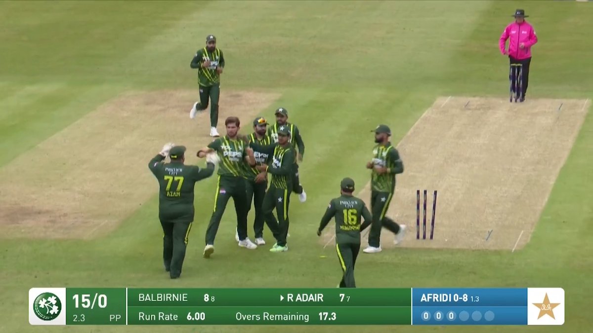 Shaheen Shah Afridi with a wicket! A full inswinging delivery removes Ross Adair.

.
.
.
Turn on 🔔 to Get  Latest Updates 
.
.
#IREvPAK  #BackTheBoysInGreen
#PakistanCricket #cricketnews #cricprozone
