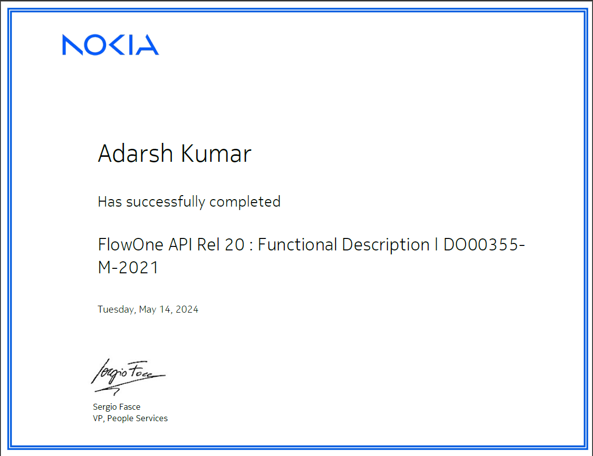 AdarshKumar206's tweet photo. Hello Coders,
I am very happy to share that I have successfully completed Flowone API Certification from #Nokia #remotework #remotejobs #remote #connect #LearnInPublic #buildinpublic #telecom #cdpa #pna #flowone #certification https://t.co/OVBuaRocF1